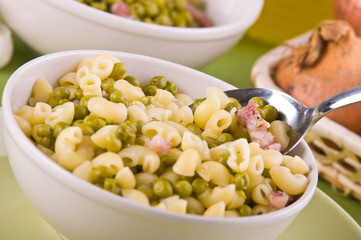 Pea and pasta soup.