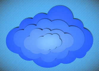 Vector cloud background on a striped background. Eps10