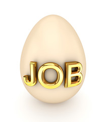 Big egg with a word JOB.