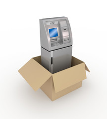 ATM in a carton box.