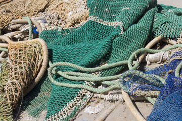 Fishing nets in different colours