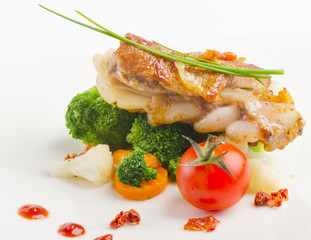 Veal ribs with vegetables