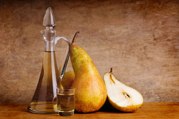 still life with traditional fruit brandy - 42185545