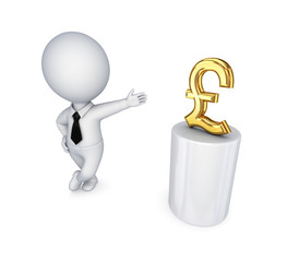 3d small person and pound sterling sign
