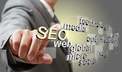3d SEO search engine optimization as concept