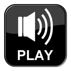 Glossy Button schwarz - Audio Play