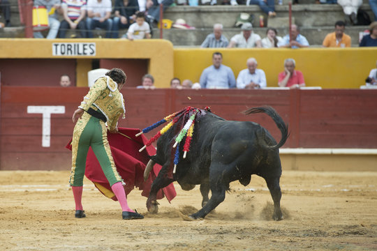 Corrida de toros típica de España.