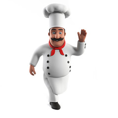 3d rendered illustration of a kitchen chef