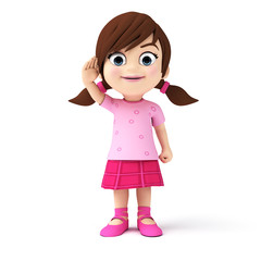 3d rendered illustration of a little girl