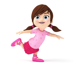 3d rendered illustration of a little girl