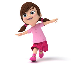3d rendered illustration of a little girl