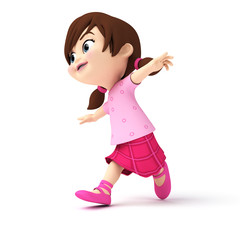 3d rendered illustration of a little girl