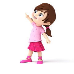 3d rendered illustration of a little girl