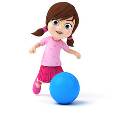 3d rendered illustration of a little girl