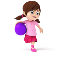 3d rendered illustration of a little girl