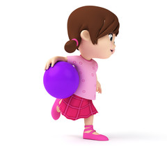 3d rendered illustration of a little girl
