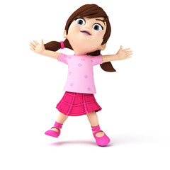3d rendered illustration of a little girl