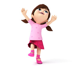 3d rendered illustration of a little girl