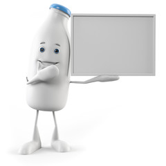 3d rendered illustration of a milk bottle character