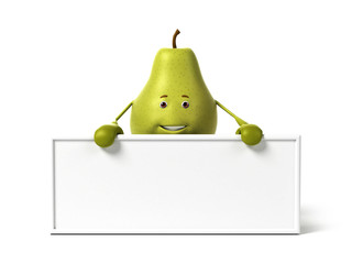 3d rendered illustration of a pear character