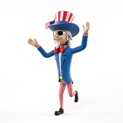 3d rendered illustration of an uncle sam