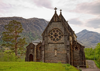 Fototapeta na wymiar Medieval church in Glenfinnan, Scotland