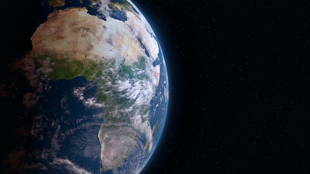 Earth 3d view from space. Africa.