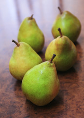 Fototapeta na wymiar Pears on table