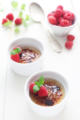 Crème Brûlée with Raspberries