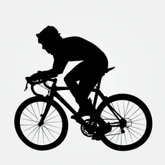 Fototapeta na wymiar Silhouette rowerzysta