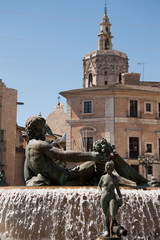 Valencia - Plaza de la Virgen, fountain