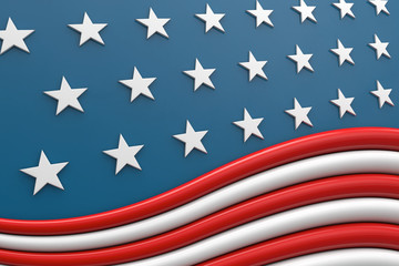 USA flag 3d render illustration