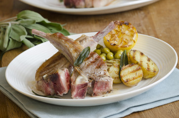 Lamb chops with roast potatoes