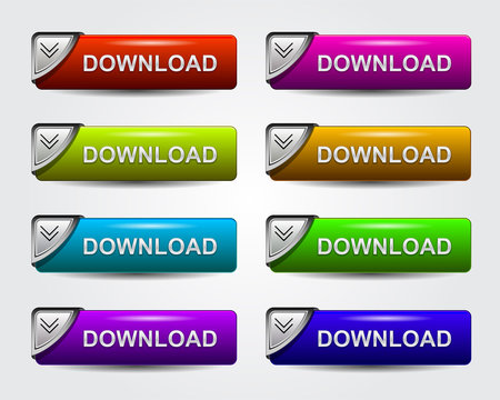 glossy download buttons set