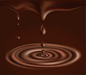 Flowing liquid chocolate background. Vector eps10 illustration