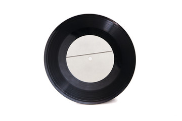 New empty gramophone vinyl record isolated on white background