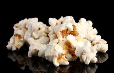 Popcorn isolated on black