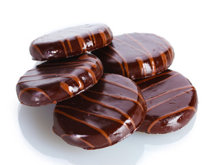 Сhocolate cookies isolated on white