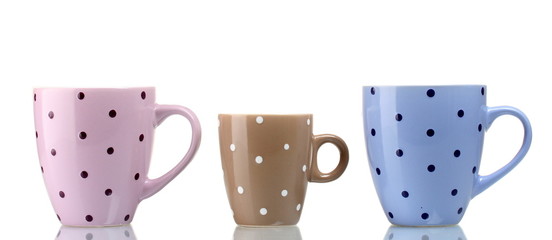 Color cups isolated on white