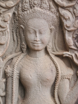 Devata of Bayon Temple - Angkor Thom, Cambodia