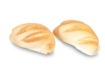 Bread, bagels, bread products on a white background.