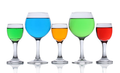 alcoholic cocktails isolated on white