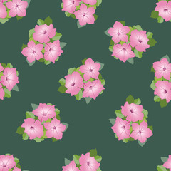 бесшовный фон из розовых цветов петунии, обои, Print