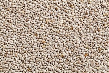 white chia seeds background