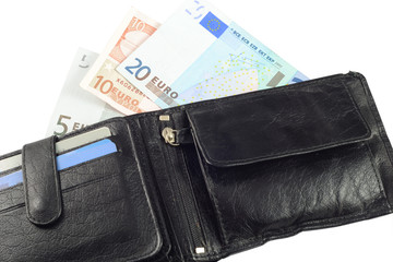 Brieftasche mit Euro-Banknoten