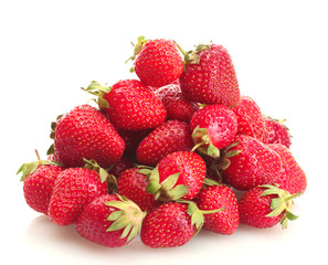 sweet ripe strawberries isolated on white