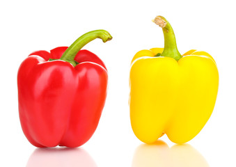 Tasty peppers isolated on white