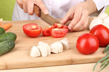 Chopping food ingredients