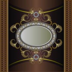 Vintage vector background with golden patterns.