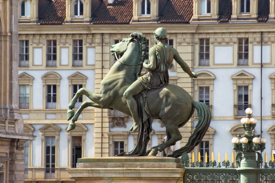 Torino, Palazzo Reale, statua equestre Dioscuro